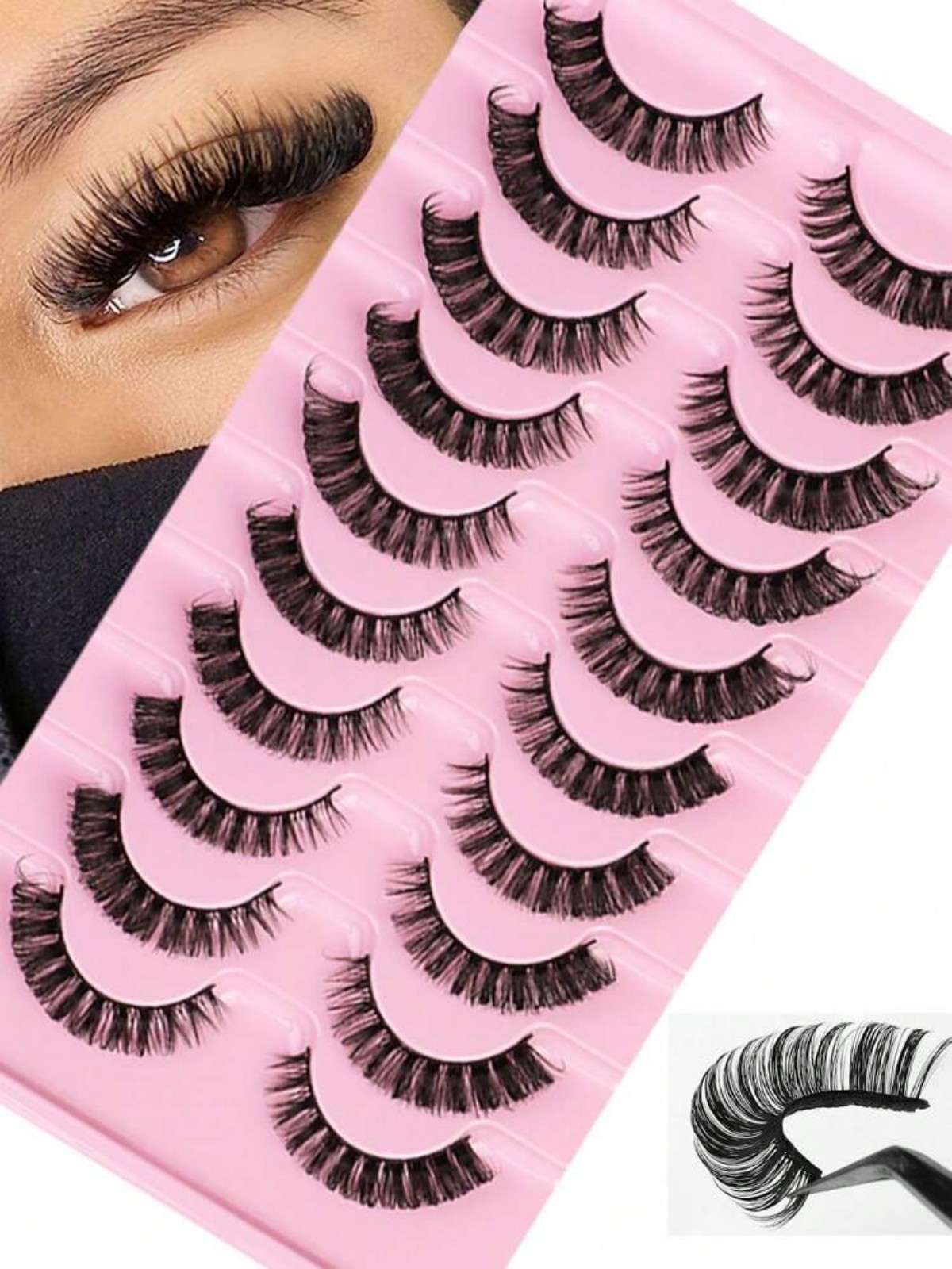 Beauty Makeup Bar - Russian Striped False Eyelashes Kit,Dramatic Long