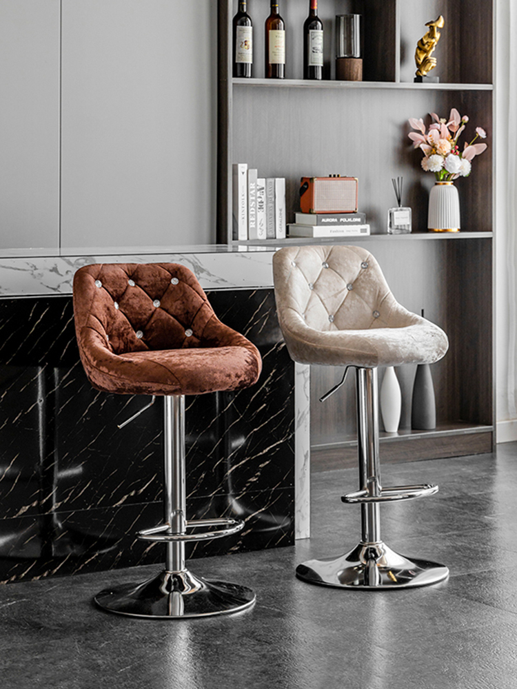 Beauty Makeup Bar - European Style Bar Chair, Velvet Bar