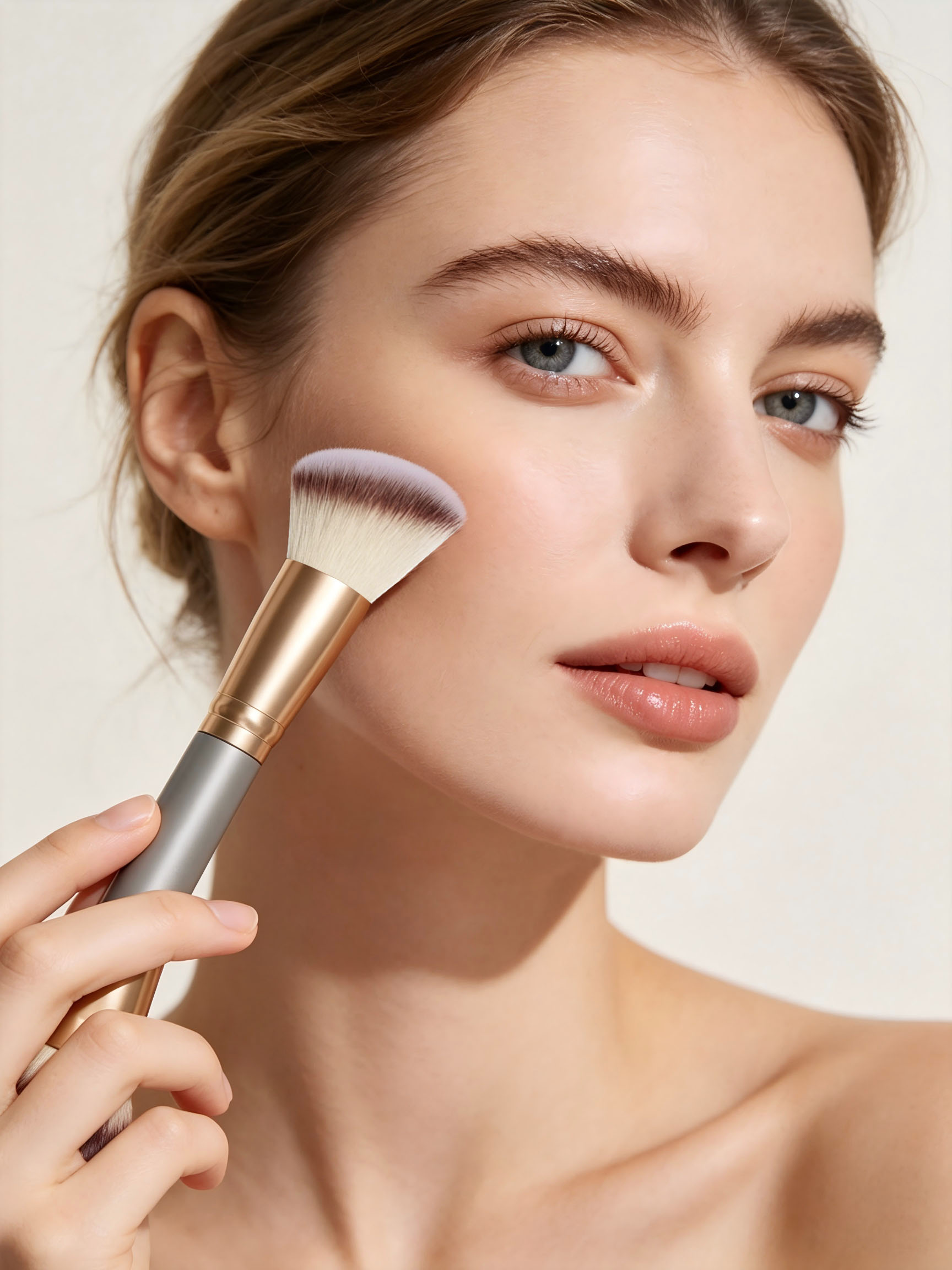 Dual-Head Foundation Brush for - Beauty Queen Makeup 评论和价格