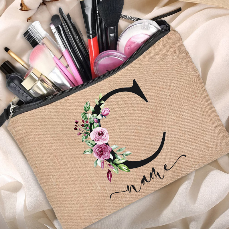 Linen Makeup Bag Customized Pe - Beauty Makeup Names 评论和价格