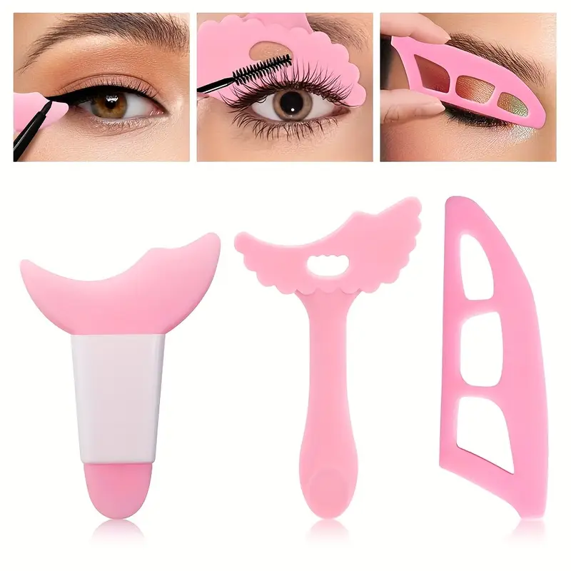 3Pcs Silicone Eye Makeup Stenc - Beauty Makeup Drawing 评论和价格