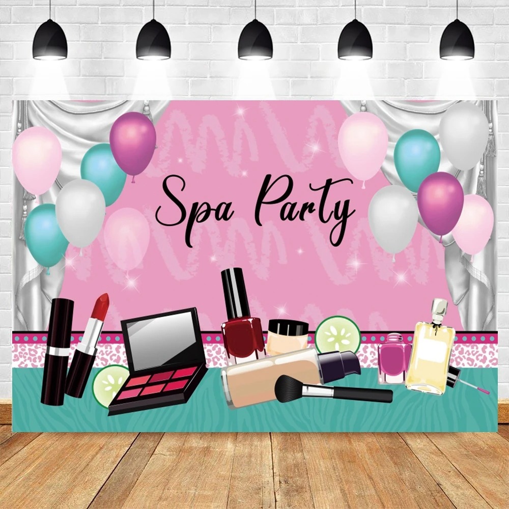 Spa Party Themed Backdrop for  - Photo Beauty Makeup 评论和价格