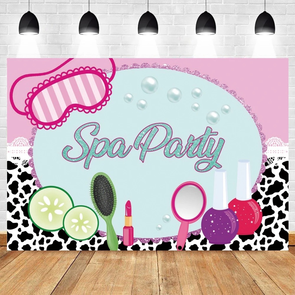 Spa Party Themed Backdrop for  - Photo Beauty Makeup 评论和价格