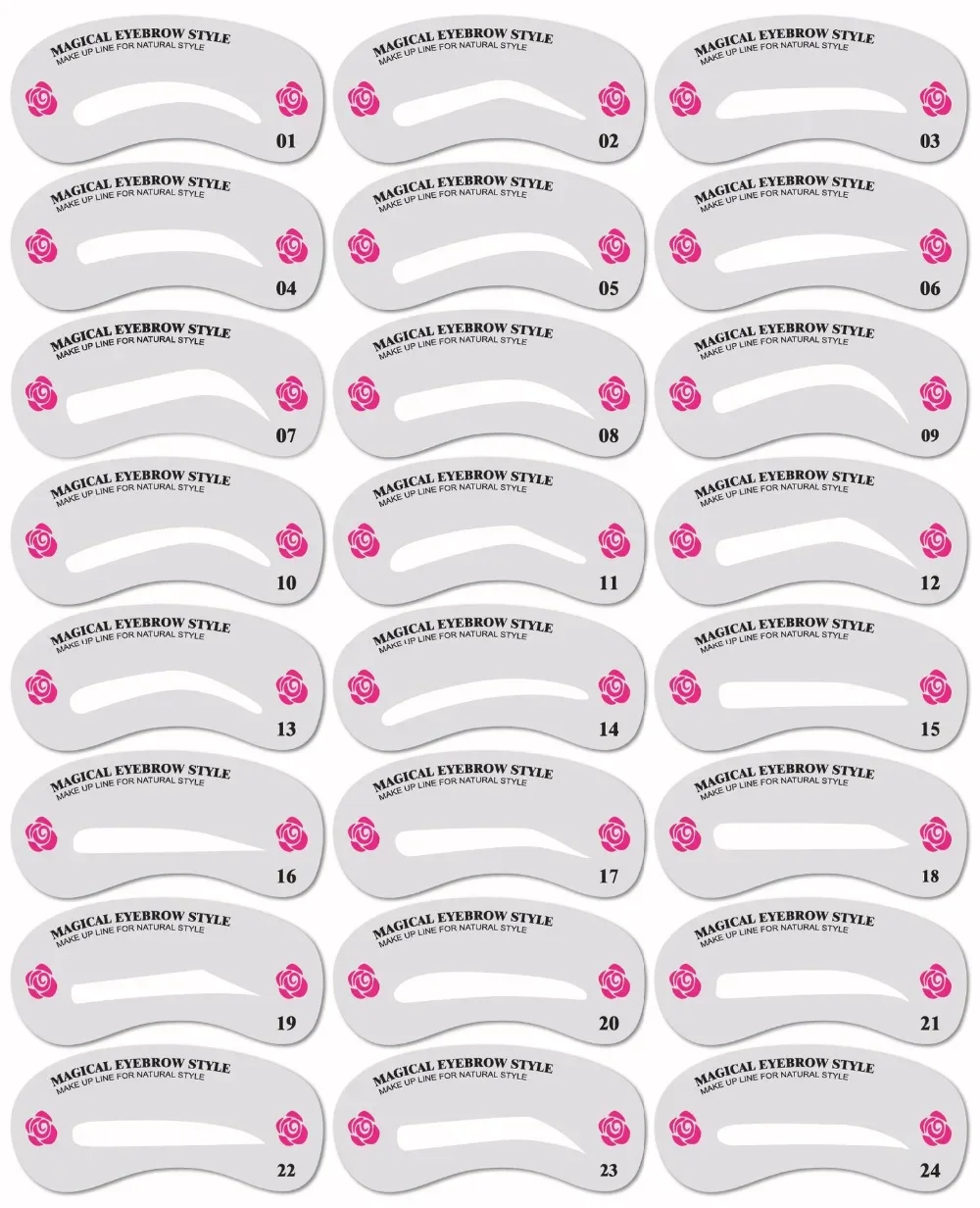 3 / 24 Pcs Reusable Eyebrow St - Beauty Makeup Drawing 评论和价格