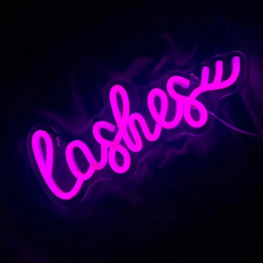 Neon Sign Eyelashes Light Pink - Beauty Makeup Bar 评论和价格