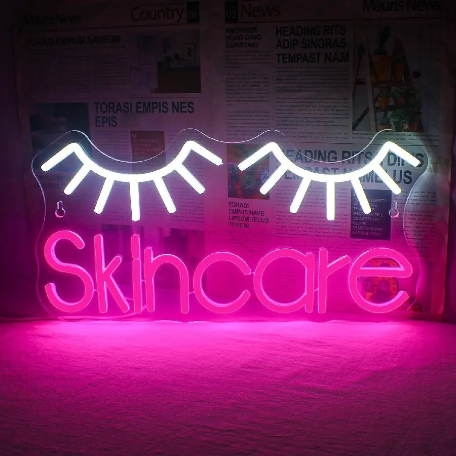 Neon Sign Eyelashes Light Pink - Beauty Makeup Bar 评论和价格