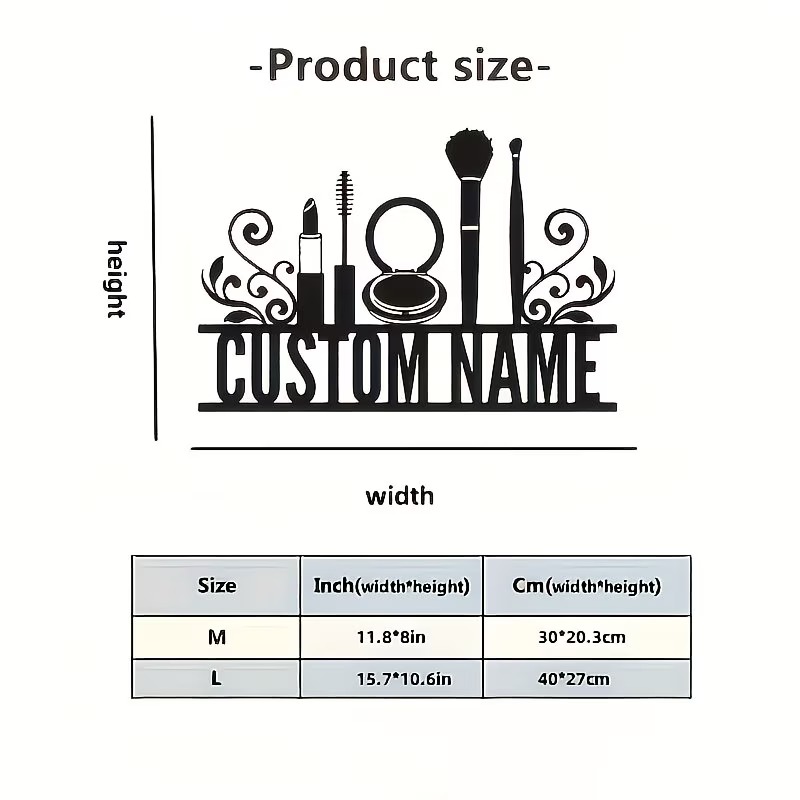Personalized Metal Wall Decora - Beauty Makeup Names 评论和价格