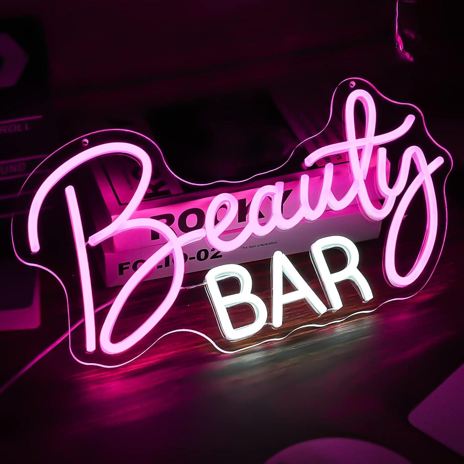 Beauty Bar Neon Sign Dimmable  - Beauty Makeup Bar 评论和价格