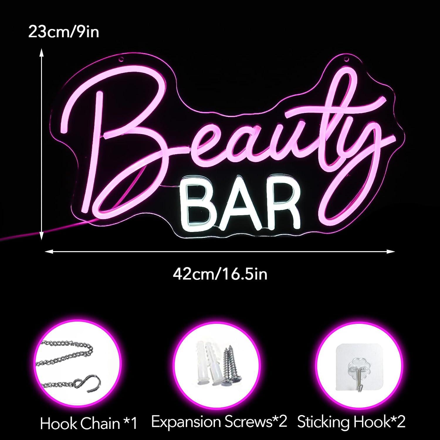 Beauty Bar Neon Sign Dimmable  - Beauty Makeup Bar 评论和价格